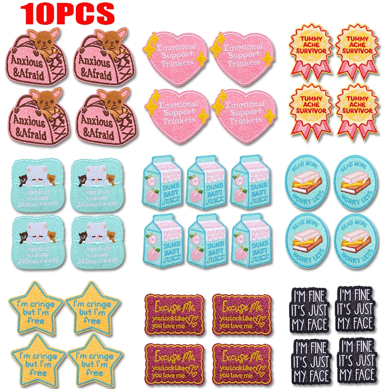 Parches termoadhesivos con purpurina y diseño de dibujos