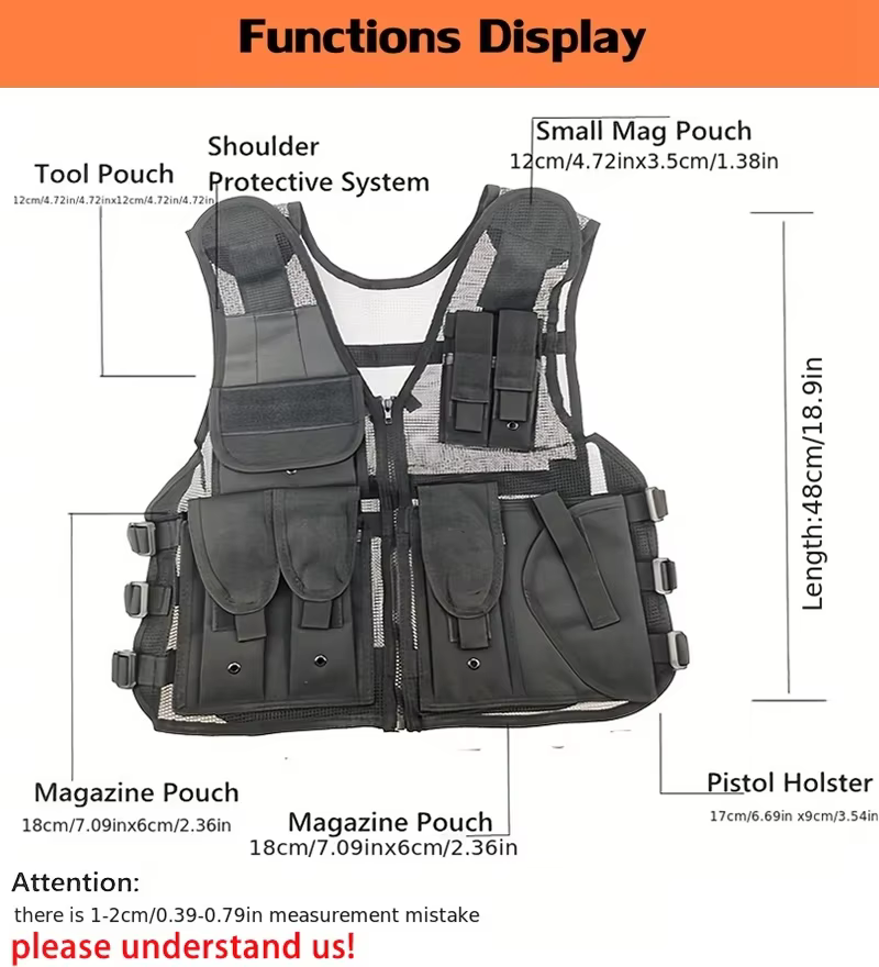 Chaleco táctico con ventilación – Transporte oculto para airsoft y Nerf - imagen 3