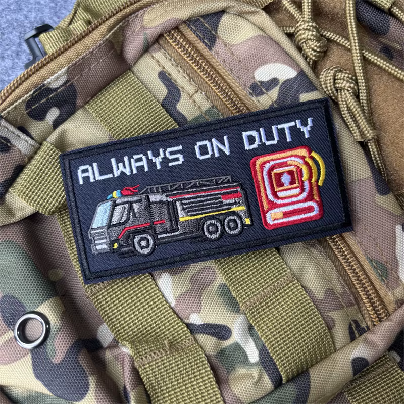 Parche táctico bordado moral militar bomberos con velcro para mochila - imagen 2