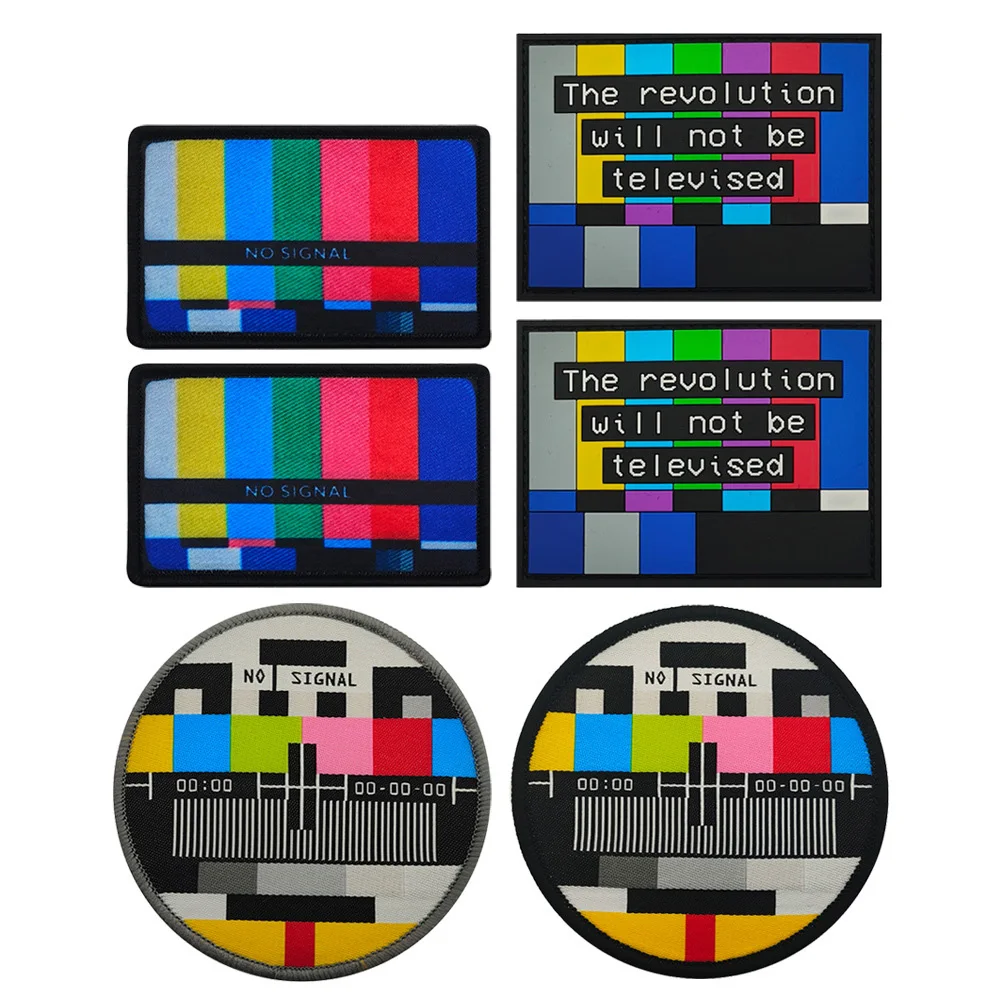 Parche táctico PVC Prohibido señal TV color para mochila - imagen 2