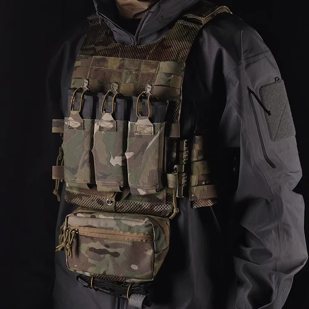 Chaleco táctico LV119 portaplacas OTB Airsoft con bolsa Triple Mag - imagen 4