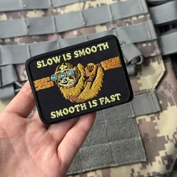 Parche táctico bordado perezoso morale para mochila con Velcro