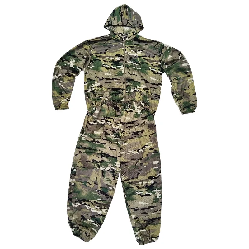 Sudadera Táctica Camuflaje Hombre, Malla Transpirable Antimosquitos Caza