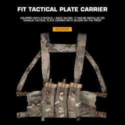 Bolsa táctica elástica para cargadores con gancho G y hebilla frontal