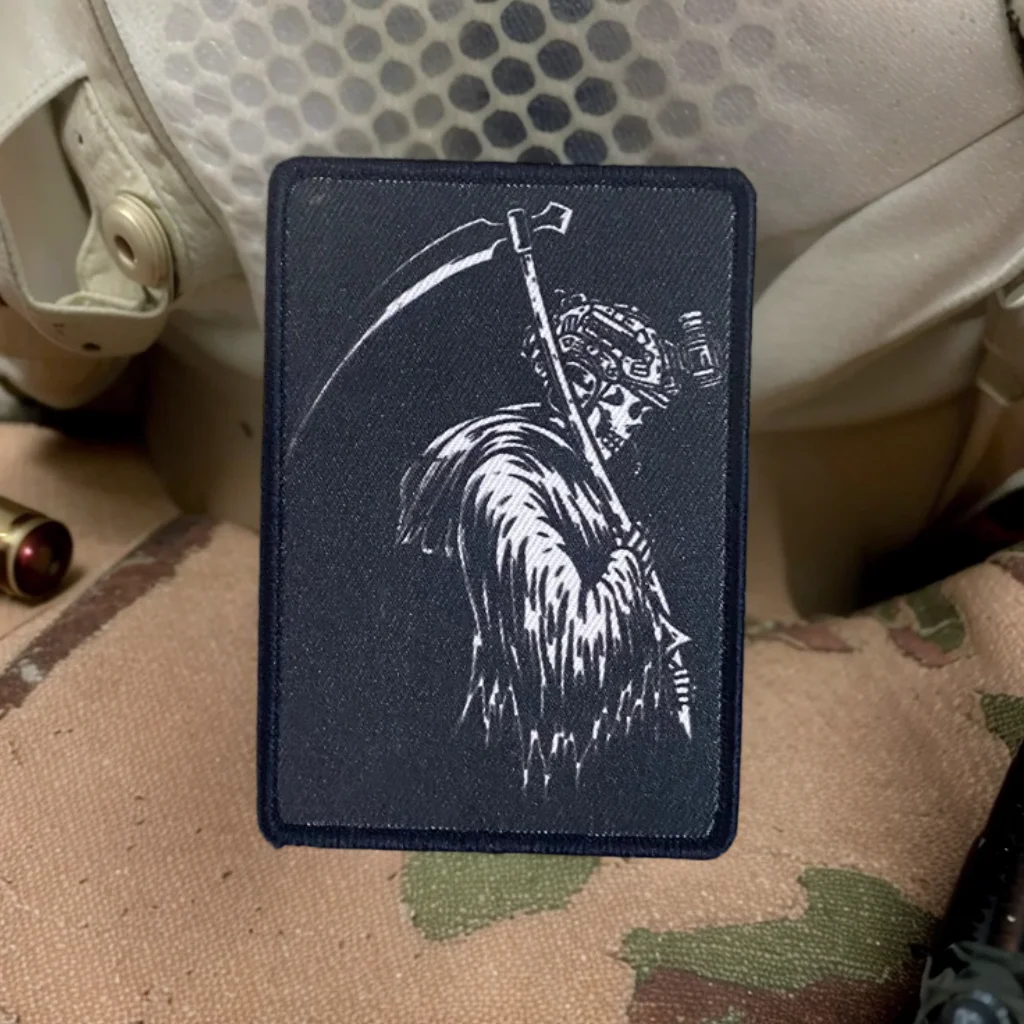 Parche táctico Velcro Reaper calavera guerrero para uniforme - imagen 5