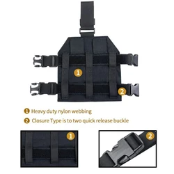 Plataforma muslo táctica MOLLE nailon hebilla rápida