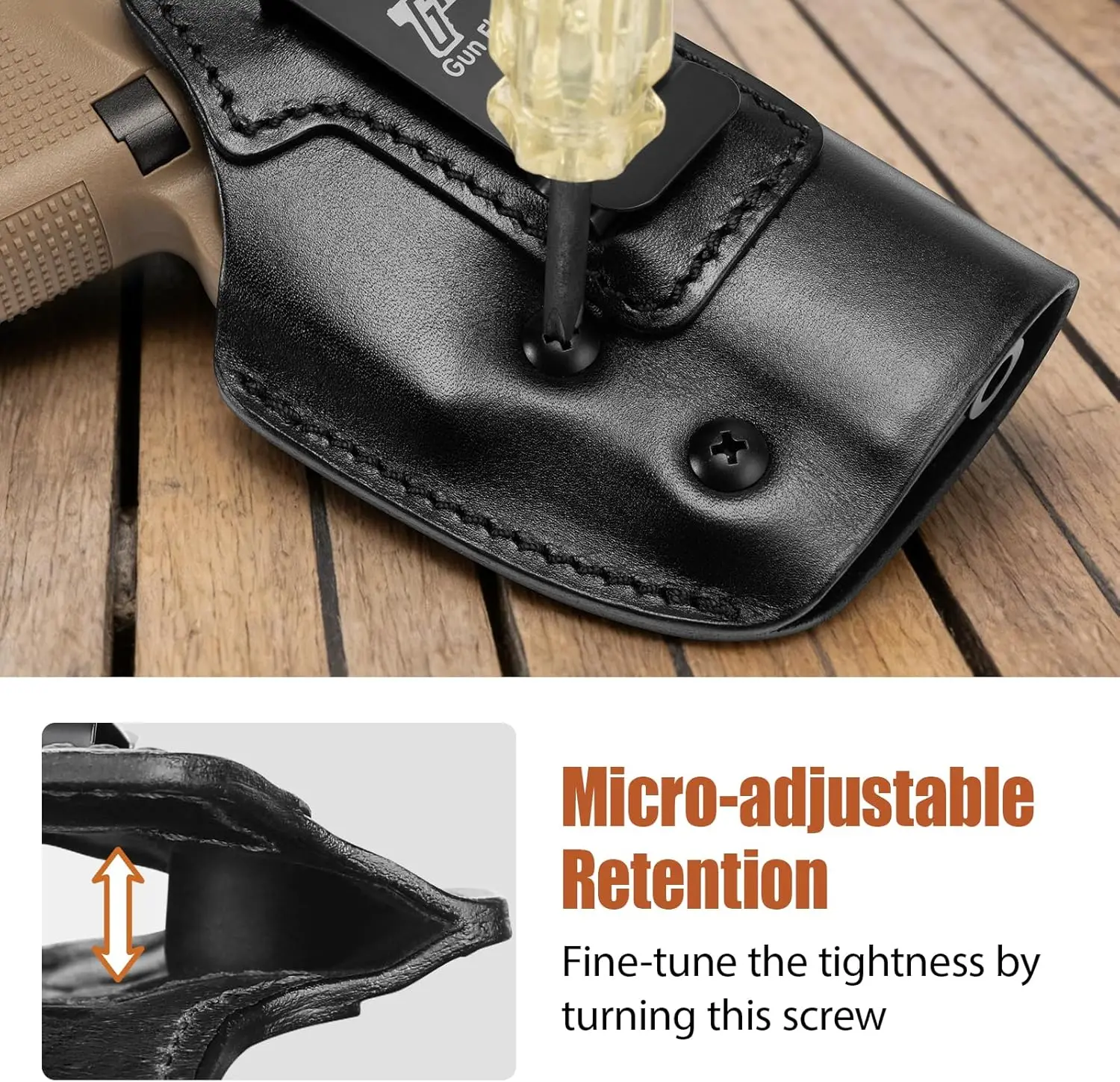 Funda IWB de cuero para pistolas Glock, porte interior - imagen 5