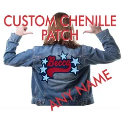 Parche de chenilla fusible personalizable para planchar y coser