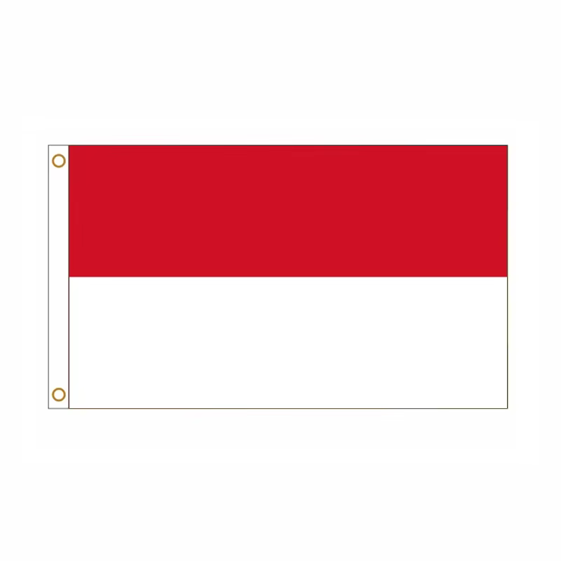 Bandera de Indonesia sobre fondo blanco