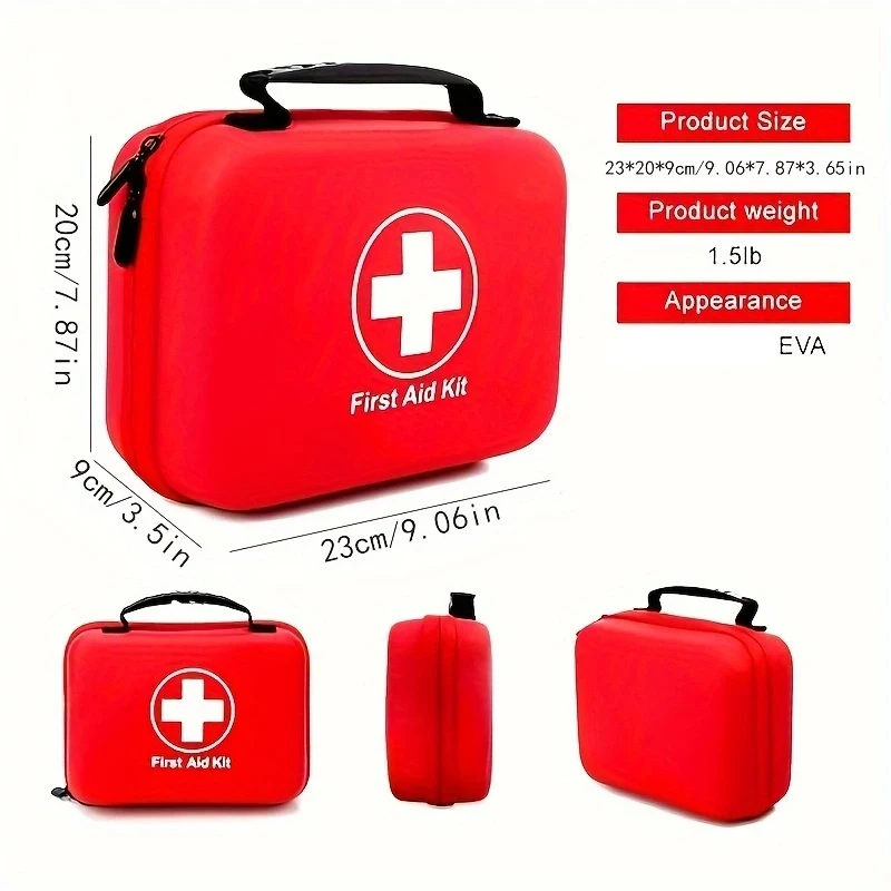 Botiquín de primeros auxilios portátil rojo para emergencias - imagen 4