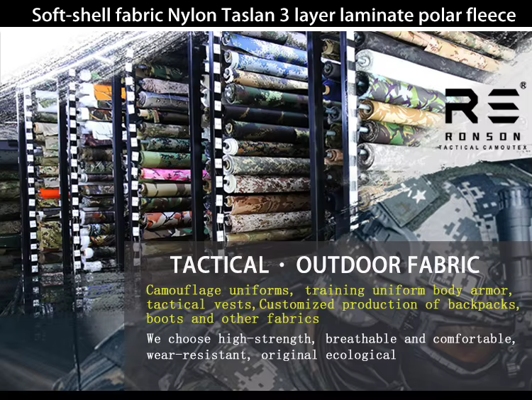 Detalle de la tela softshell camuflaje AMC 228T