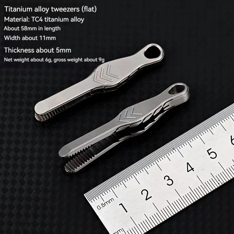 TC4 mini pinzas EDC de aleación titanio, clip de cabeza plana - imagen 2