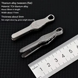 TC4 mini pinzas EDC de aleación titanio, clip de cabeza plana