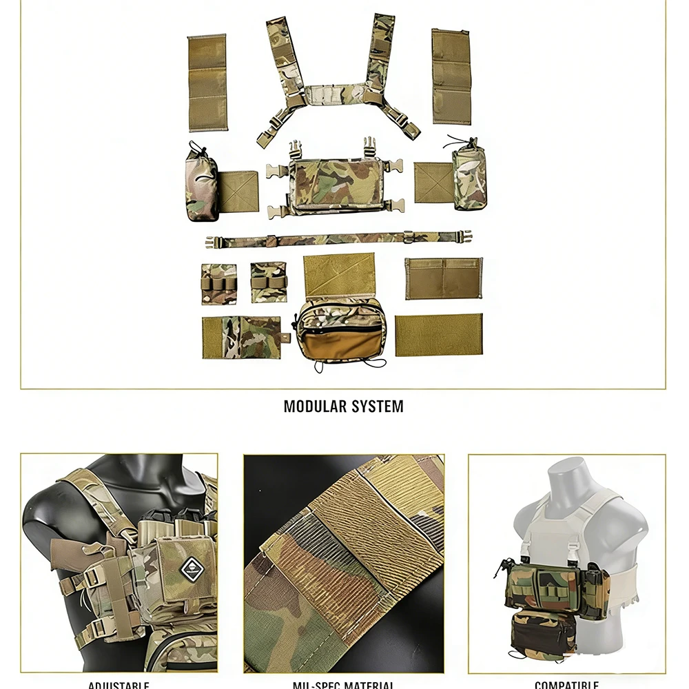 MK3 Chaleco táctico modular para Airsoft impermeable ajustable - imagen 2