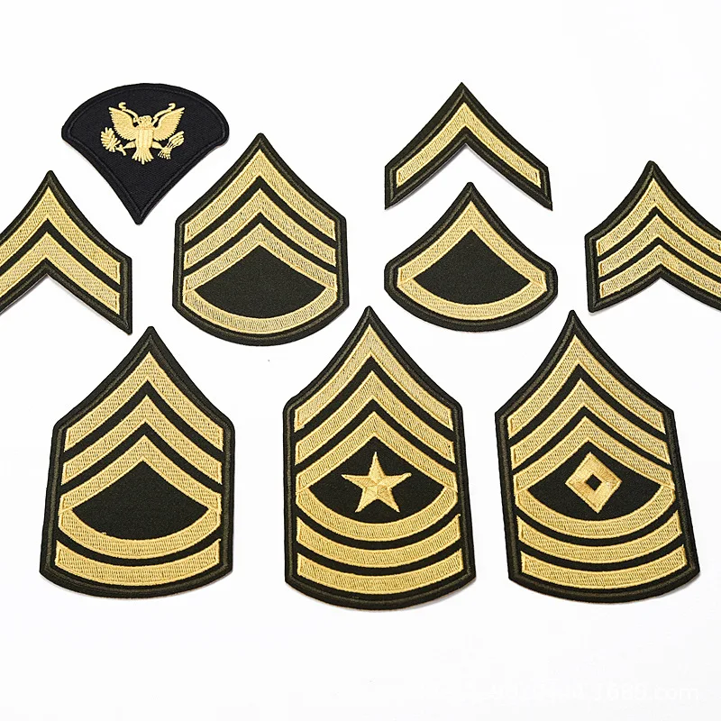 Parche bordado rango militar USA termoadhesivo para correa de hombro - imagen 3
