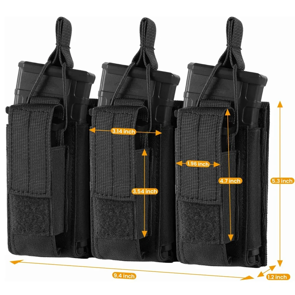 Bolsa portacargadores MOLLE Triple Mag doble para revistas caza - imagen 5