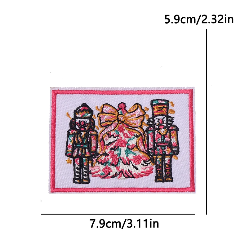 Parche Bordado Navideño Cascanueces con Lazo – Termoadhesivo - imagen 3