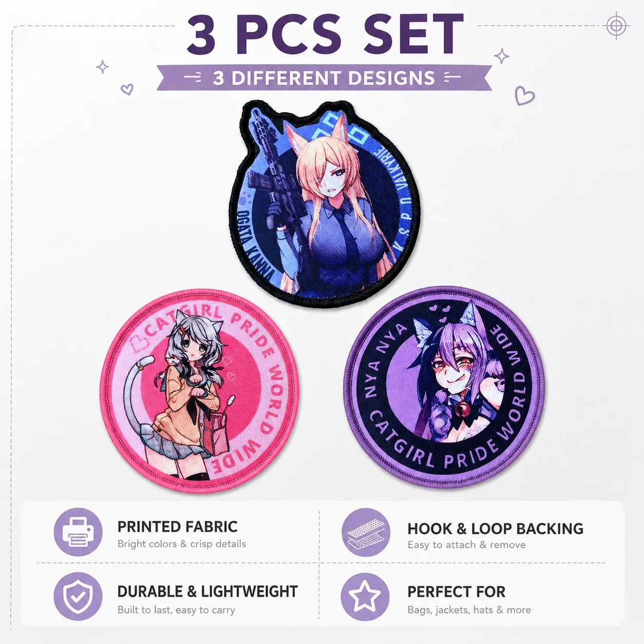 Parche táctico anime con velcro gancho y bucle – Morale patch infantil - imagen 4