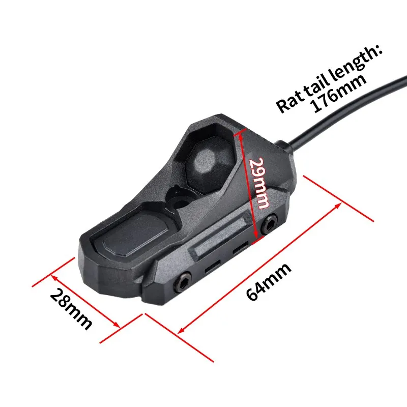 Interruptor presión táctico WADSN M300 M600 doble función rail M-Lok KeyMod Picatinny - imagen 4