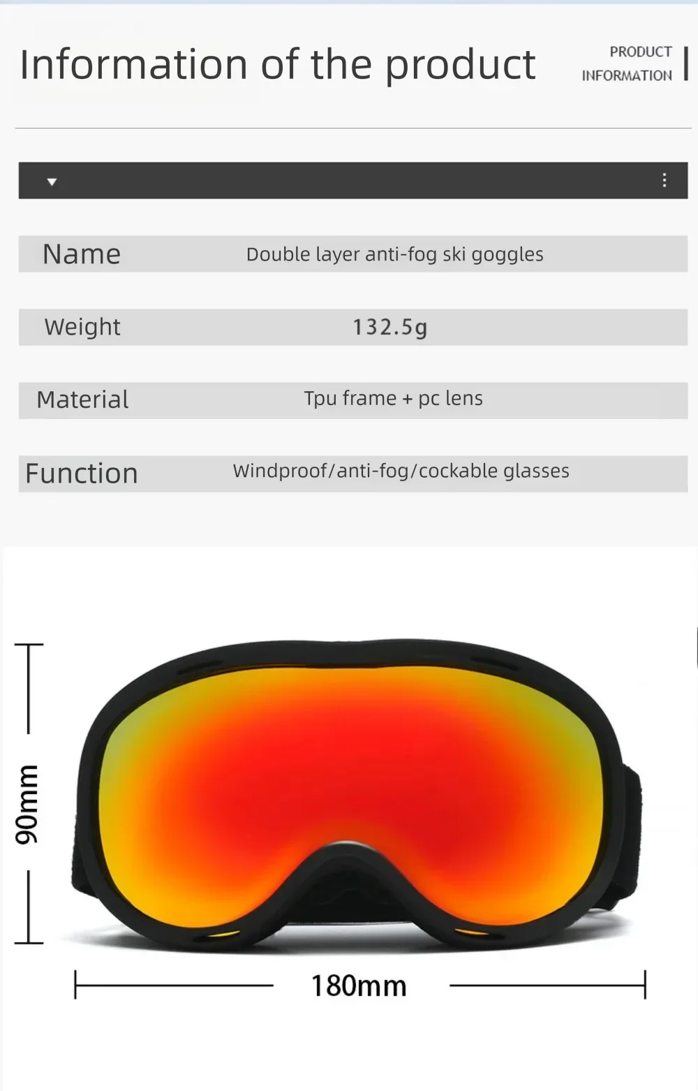 Gafas de esquí antivaho doble polarizadas – Protección UV para nieve - imagen 2