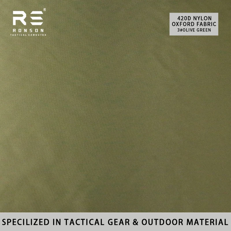 Tela Oxford impermeable de nailon PU verde oliva para equipo táctico