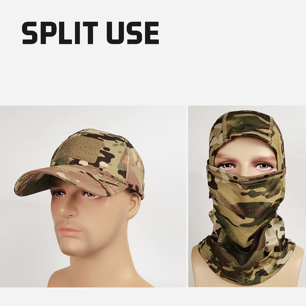 Pasamontañas táctico camuflaje con protector facial UV, ajustable - imagen 4