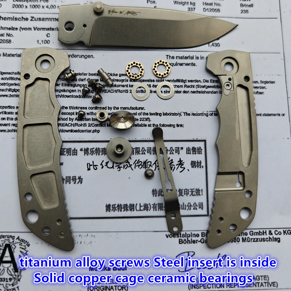 JUFULE Doctor de la Peste cuchillo EDC táctico titanio N690 cerámico - imagen 4