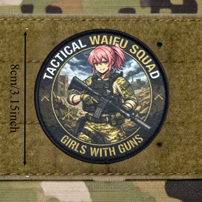 Parche táctico con velcro gancho y bucle estampado anime escuadra