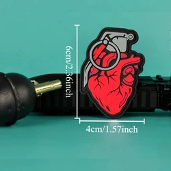 Parche táctico PVC corazón adhesivo – Ajuste MOLLE para mochila militar