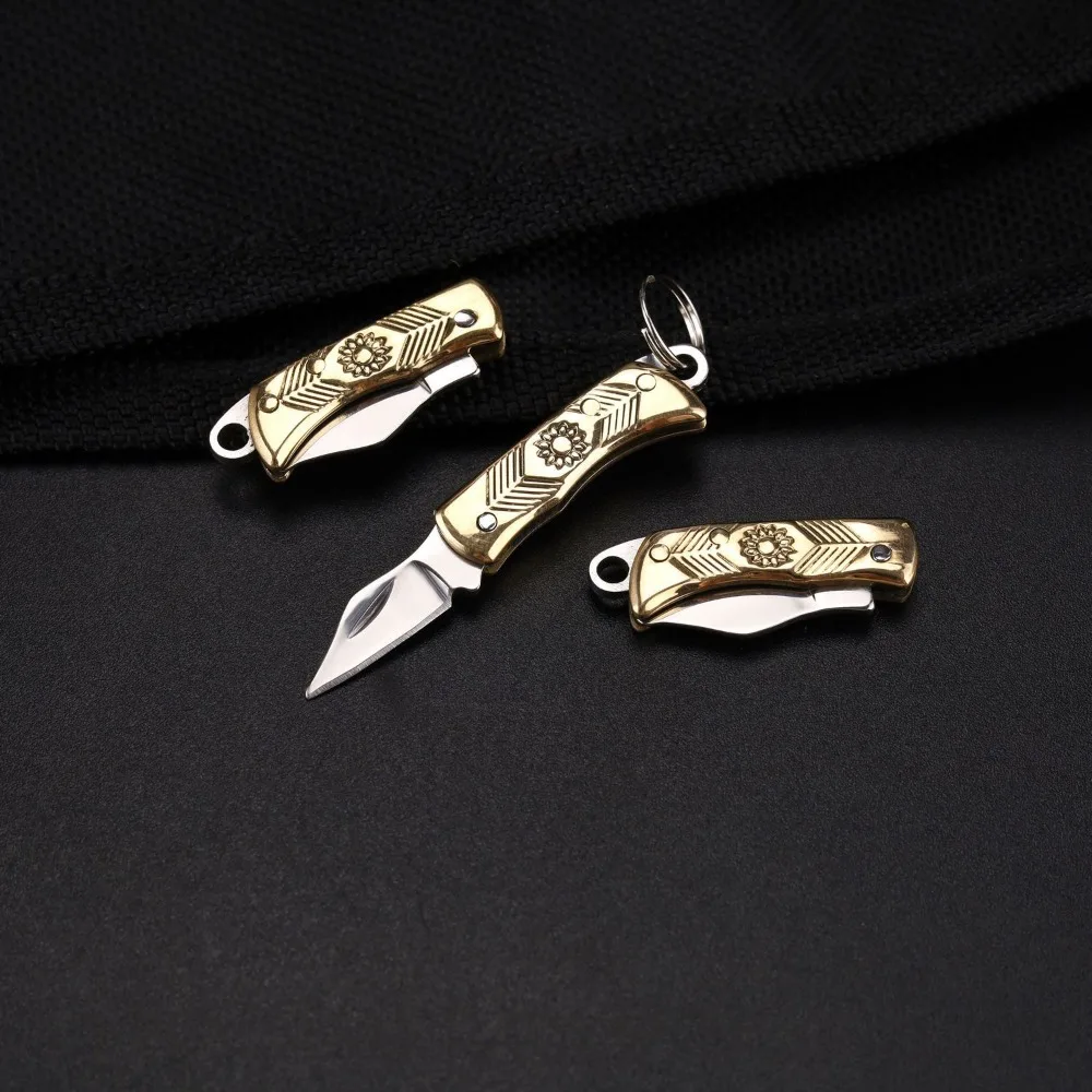 Navaja plegable EDC mini con llavero para supervivencia camping - imagen 3