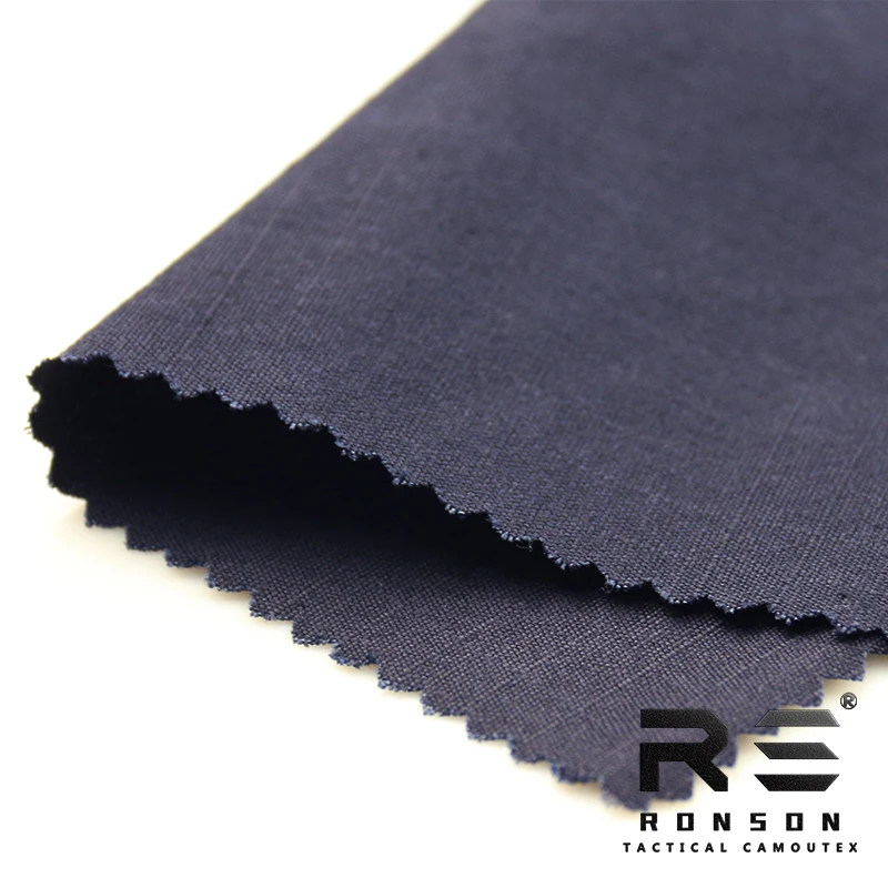 Tela ripstop NYCO azul marino a cuadros para uniformes tácticos