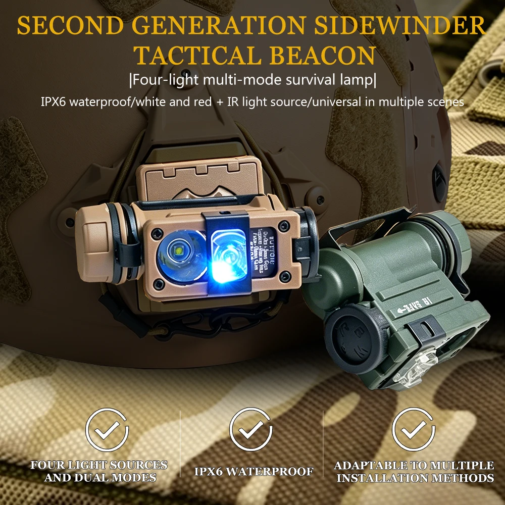 BOOIU Sidewinder 2.ª Generación – Linterna táctica para casco - imagen 4