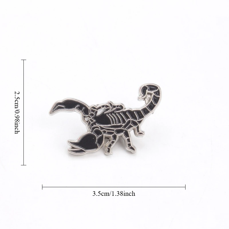 Pin esmaltado escorpión vintage negro estilo gótico – Broche - imagen 4