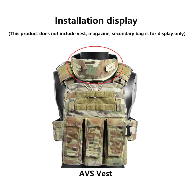 Protector de cuello táctico airsoft para chaleco JPC AVS FCSK CPC - imagen 4