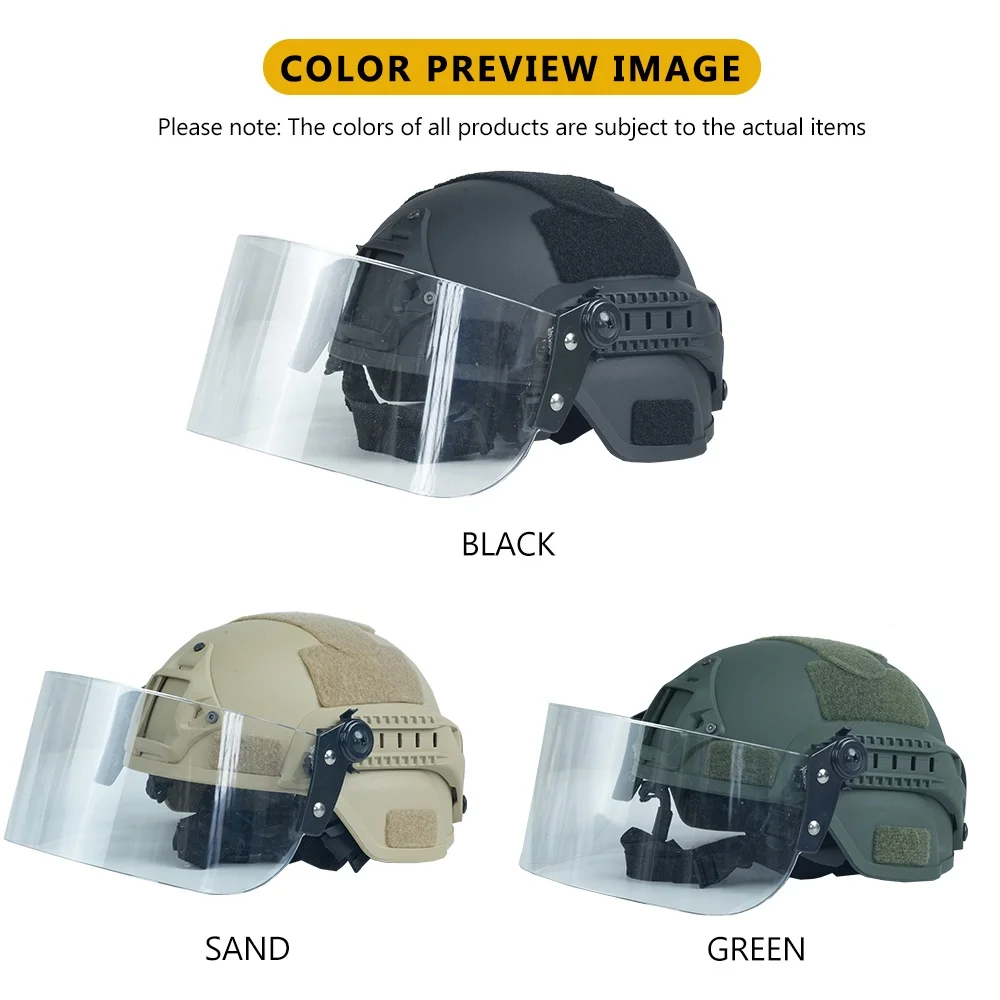BOOIU MICH 2000 Casco táctico ACH regulable ABS con auditiva