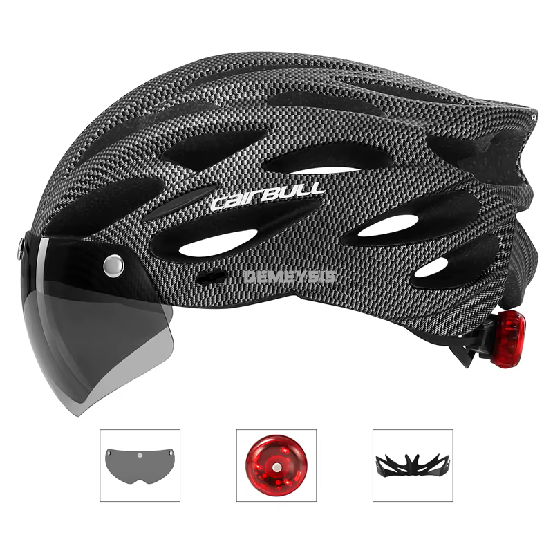 Luz LED trasera para casco de bicicleta MTB y carretera con visera - imagen 5