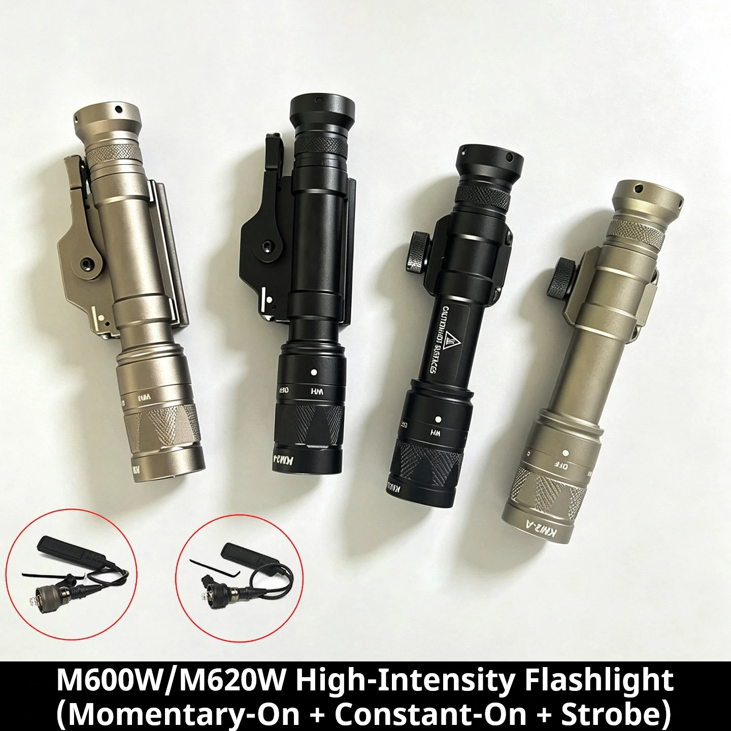 Linterna táctica LED con luz estroboscópica para riel Picatinny - imagen 4