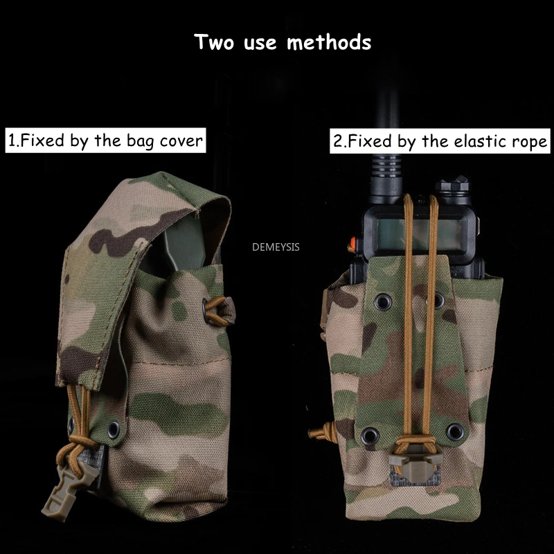 Bolsa táctica MOLLE porta cargadores y radio ajustable para chaleco - imagen 4