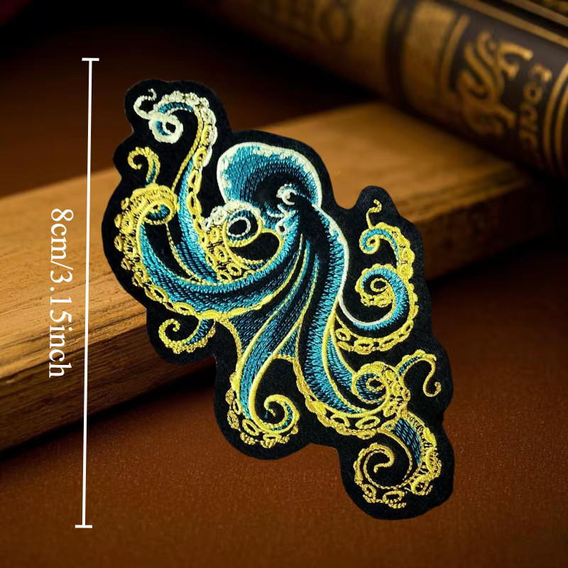Parche táctico bordado pulpo azul – Para brazalete o mochila