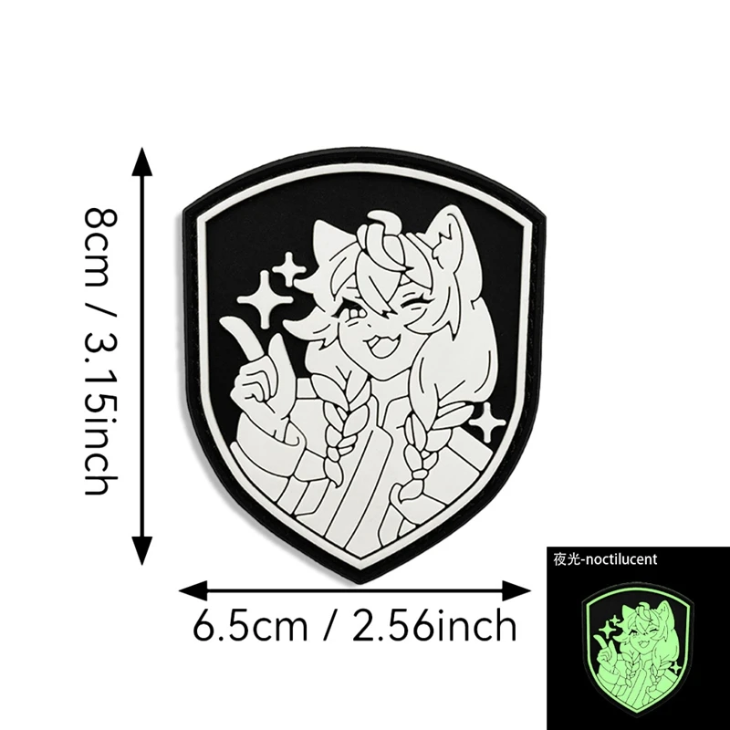 Parche táctico PVC gatita dibujos animados para insignia moral - imagen 2