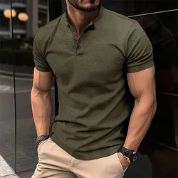 Polo transpirable verano cuello Henry absorbe humedad manga corta