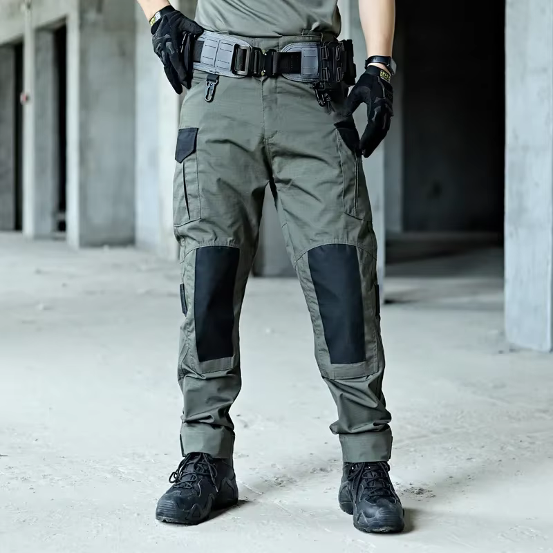 Pantalones cargo tácticos hombre con rodillas reforzadas y bolsillos - imagen 2