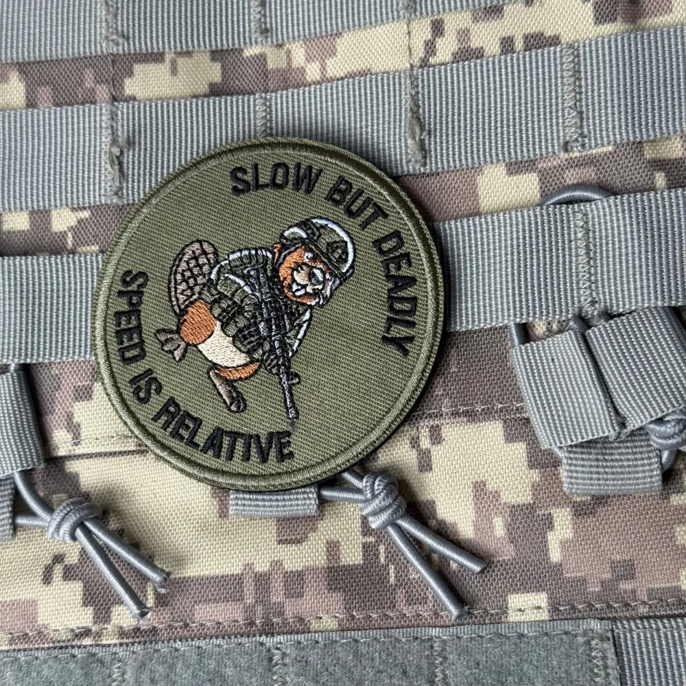 Parche bordado Beaver insignia moral gancho y bucle militar - imagen 5