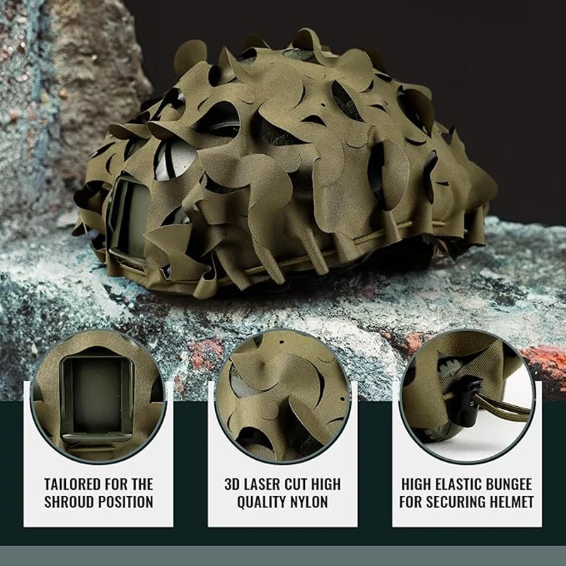 VOTAGOO Cubierta casco Fast táctica M/L-XL – Militar - imagen 4