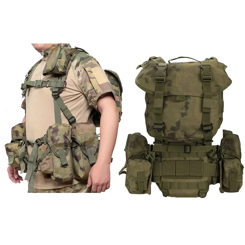 Chaleco táctico airsoft con portacargadores y funda pistola ajustable