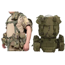Chaleco táctico airsoft con portacargadores y funda pistola ajustable