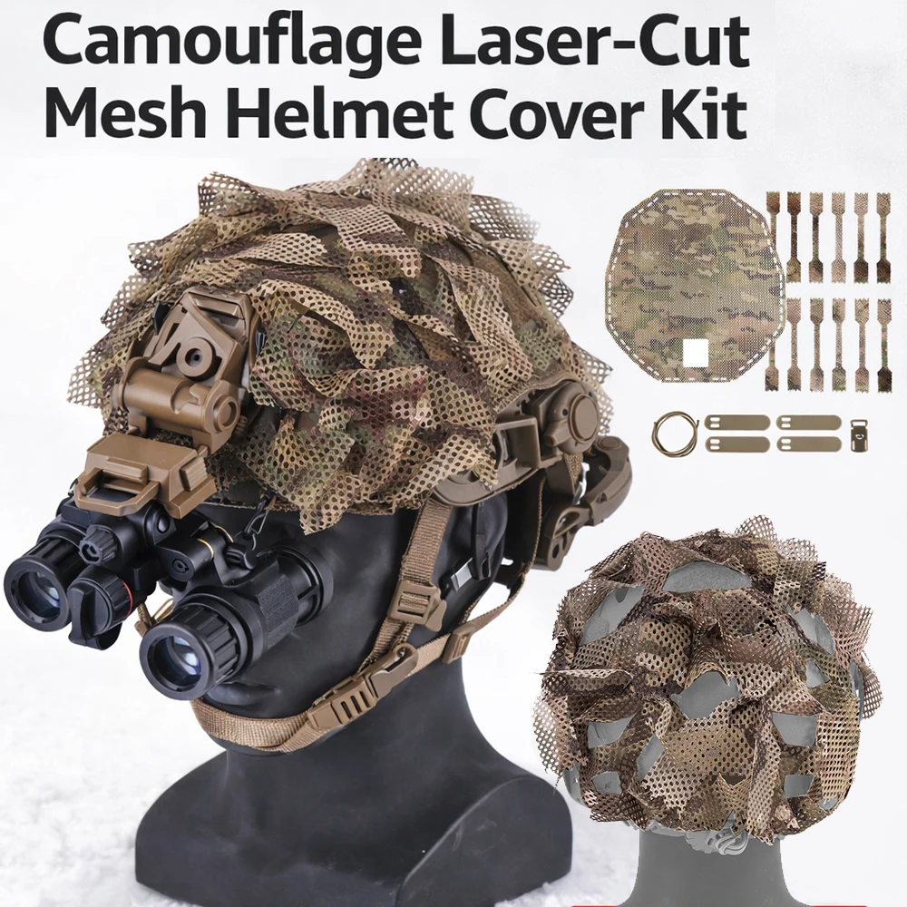Cubierta táctica casco malla transpirable camuflaje láser Airsoft - imagen 5
