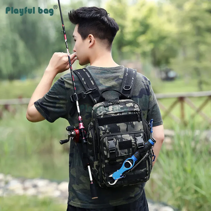 AVA128 Mochila de pesca con tres correas para hombro – Bandolera - imagen 4