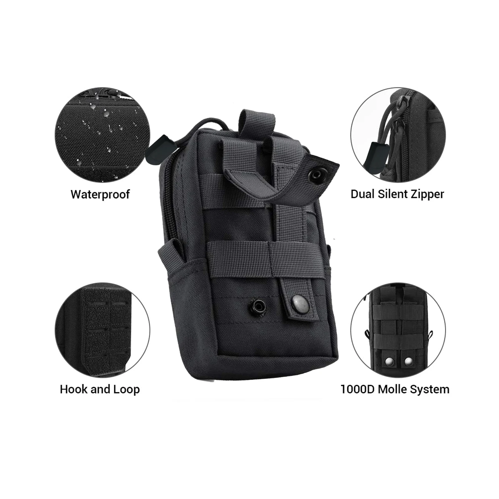 Bolsa táctica MOLLE para exteriores: riñonera EDC y funda móvil - imagen 3
