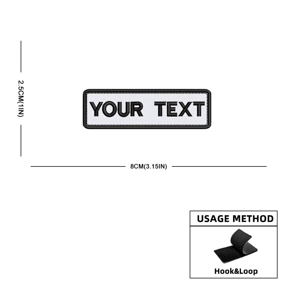 Parche nombre personalizado texto negro - Insignia táctica bordada - imagen 4
